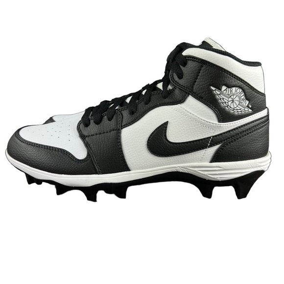 Nike Jordan 1 Mid TB Panda Black White Football Cleats FJ6805-100 Men's Sz 10-13 - Picture 3 of 9